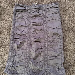 XCVI Ruched Gray Skirt XL Adjustable Drawstring Stretch Casual Skirt